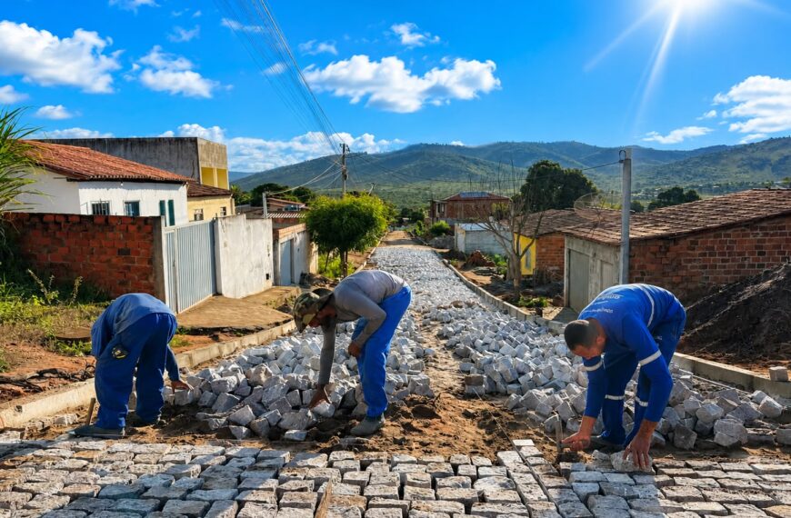 Obras de pavimentação da Alameda das Umburanas avançam e reforçam investimentos em infraestrutura em Itaberaba